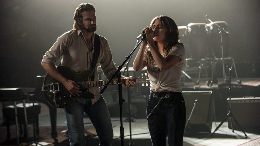 Cooper and Gaga performing in A Star is Born.