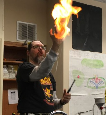 Mr. Volm performed an explosion day for his students